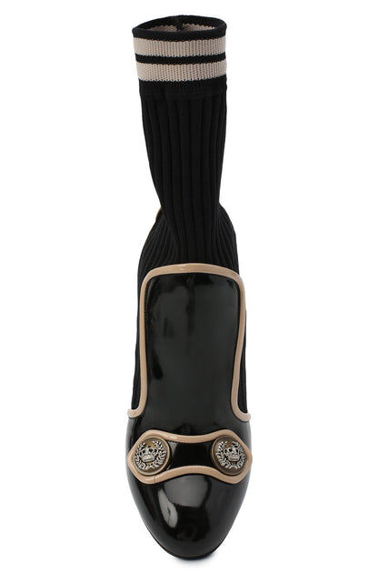 Schwarzes Leder Di Kalbsleder Stiefel