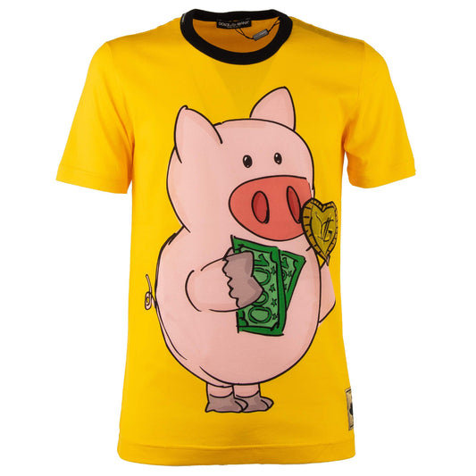T-Shirt aus gelber Baumwolle
