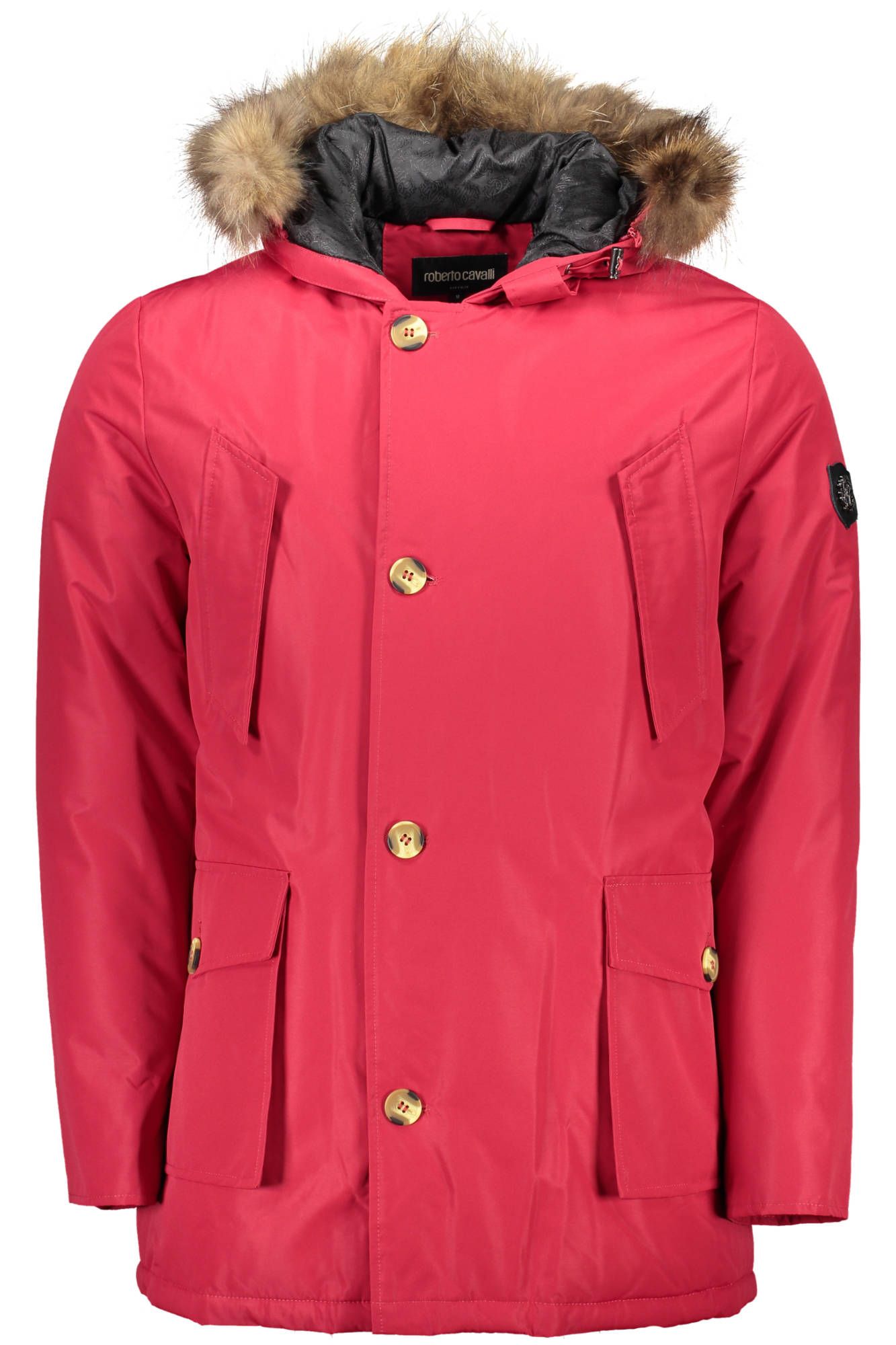 Rote Polyester-Jacke