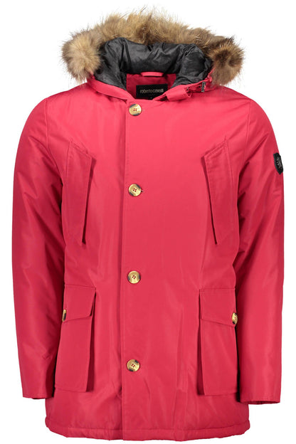 Rote Polyester-Jacke