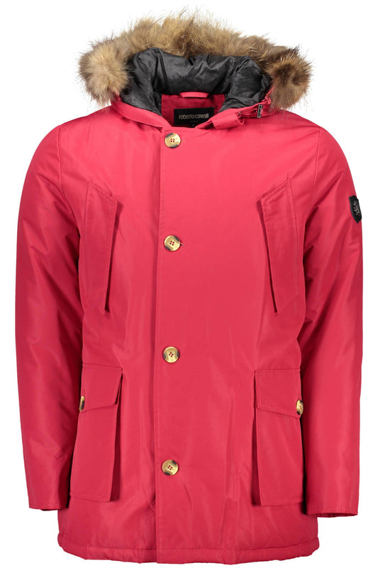 Rote Polyester-Jacke