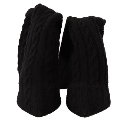 Schwarze Stretch-Socken Kniestrümpfe Schuhe