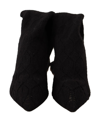 Schwarze Stretch-Socken Kniestrümpfe Schuhe