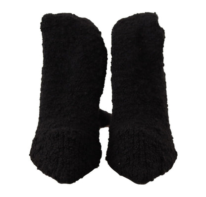 Schwarze Stretch-Socken Kniestrümpfe Schuhe