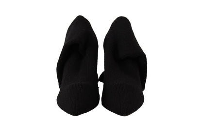 Schwarze Stretch-Socken Kniestrümpfe Schuhe