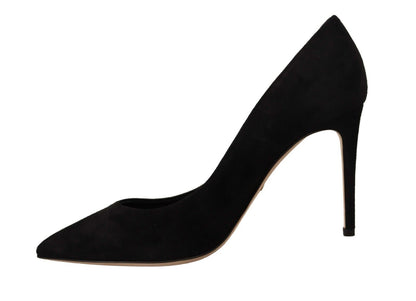 Schwarze Wildleder High Heels Pumps Klassische Schuhe