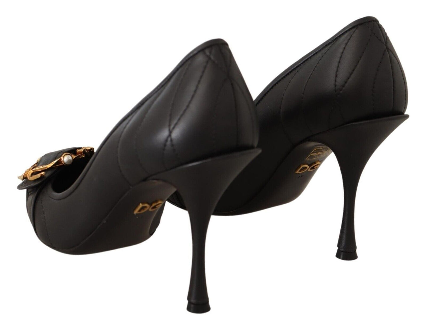 Schwarz Devotion Leder Absatz Pumps Schuhe