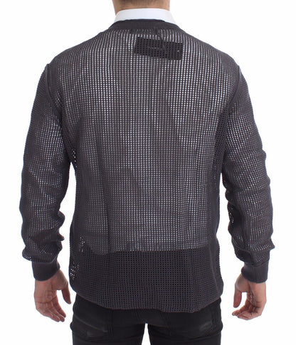 Lila Runway Netz Pullover Netzpullover
