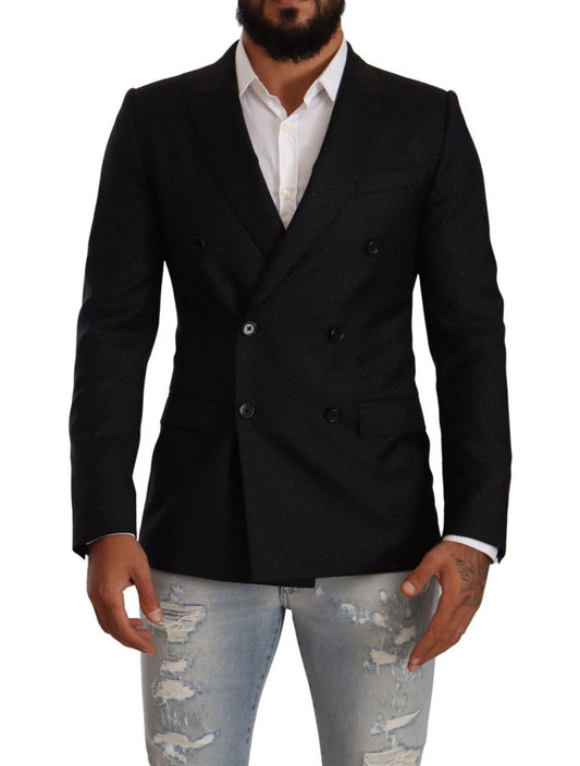 Schwarzer gepunkteter Zweireiher MARTINI Jacke