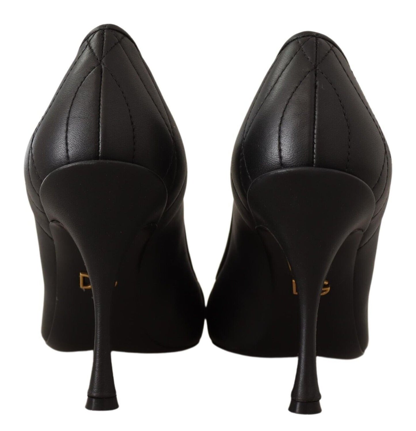 Schwarz Devotion Leder Absatz Pumps Schuhe