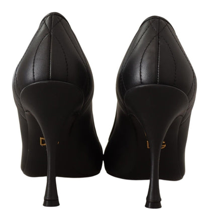 Schwarz Devotion Leder Absatz Pumps Schuhe
