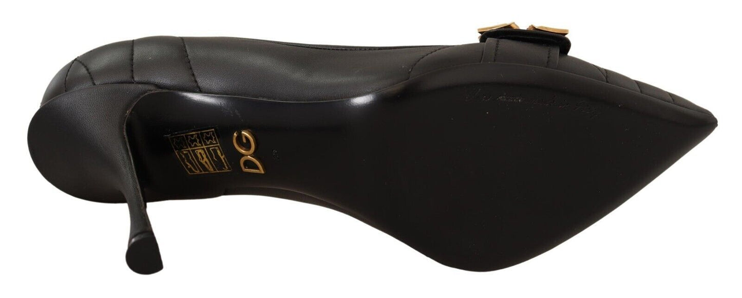 Schwarz Devotion Leder Absatz Pumps Schuhe