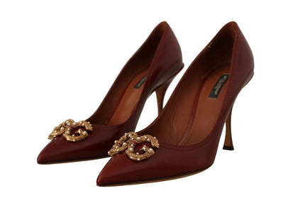 Braun Leder High Heels Pumps Amore Schuhe
