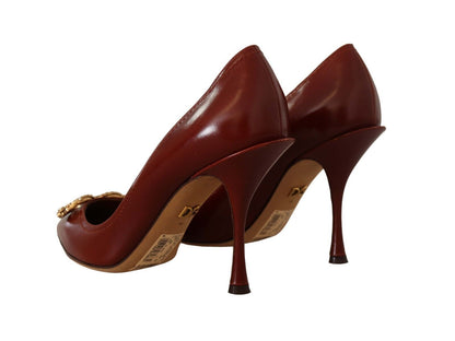 Braun Leder High Heels Pumps Amore Schuhe