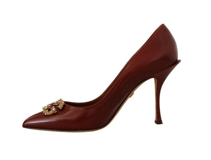 Braun Leder High Heels Pumps Amore Schuhe