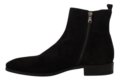 Schwarz Wildleder Leder Chelsea Herren Stiefel Schuhe