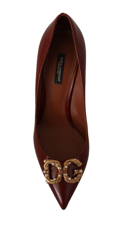 Braun Leder High Heels Pumps Amore Schuhe