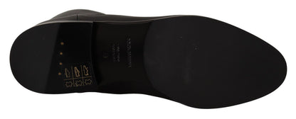 Schwarzes Leder Flats Logo Kurze Stiefel Schuhe