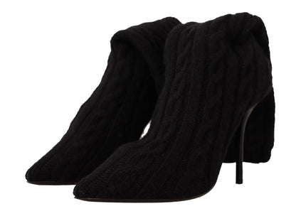 Schwarze Stretch-Socken Kniestrümpfe Schuhe