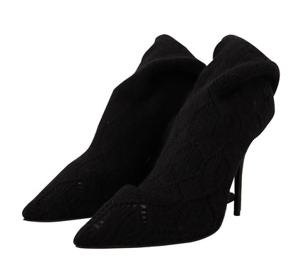 Schwarze Stretch-Socken Kniestrümpfe Schuhe