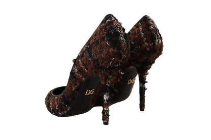 Multicolor Tweed spitze Stiletto Pumps Schuhe