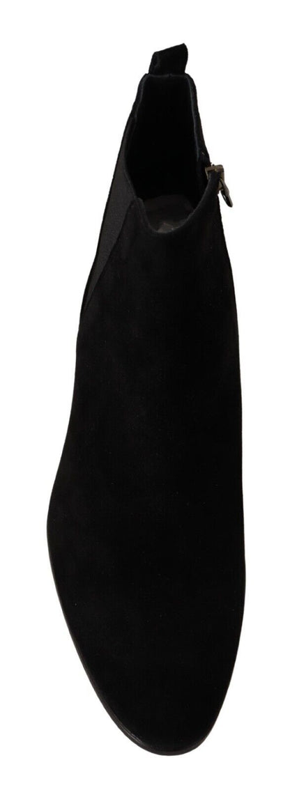 Schwarz Wildleder Leder Chelsea Herren Stiefel Schuhe