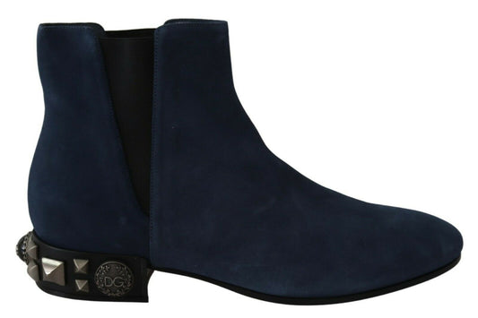 Blau Wildleder verschönert Nieten Stiefel Schuhe