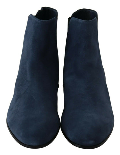 Blau Wildleder verschönert Nieten Stiefel Schuhe