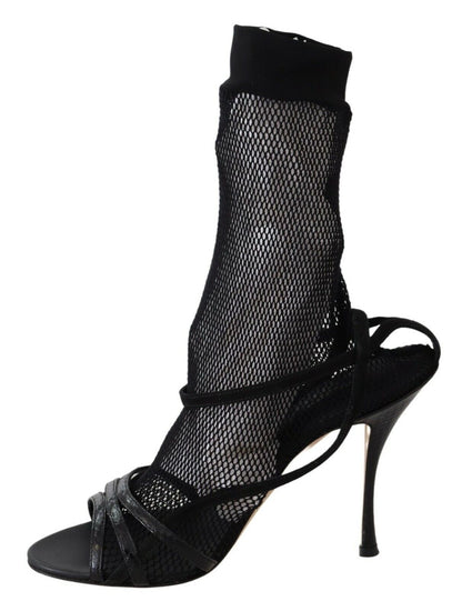 Schwarz Wildleder Kurzstiefel Sandalen Schuhe