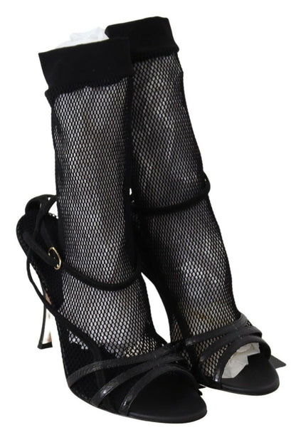 Schwarz Wildleder Kurzstiefel Sandalen Schuhe