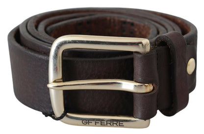 Schwarzes Leder Logo Design Cintura Schnalle Mode Taille Gürtel