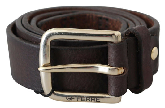 Schwarzes Leder Logo Design Cintura Schnalle Mode Taille Gürtel
