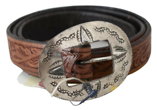 Braunes Leder Vintage Western Schnalle Taille Gürtel