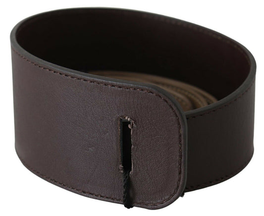 Brauner Logo-Taillengürtel aus echtem Leder