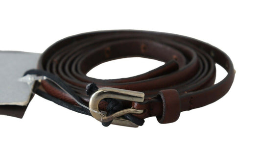 Brauner Leder Nietengürtel mit Schnalle für die Taille