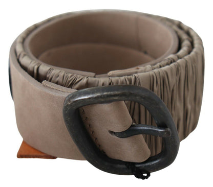Brauner Gürtel aus massivem Leder mit Metallschnalle
