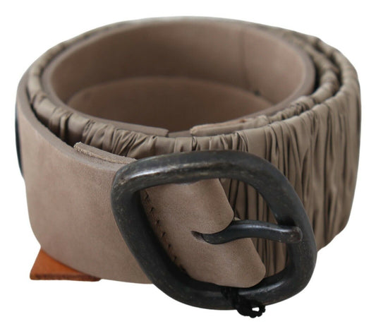 Brauner Gürtel aus massivem Leder mit Metallschnalle