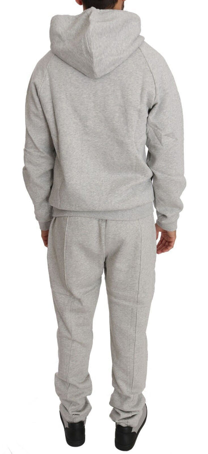 Graues Baumwollpullover-Hosen-Set Trainingsanzug