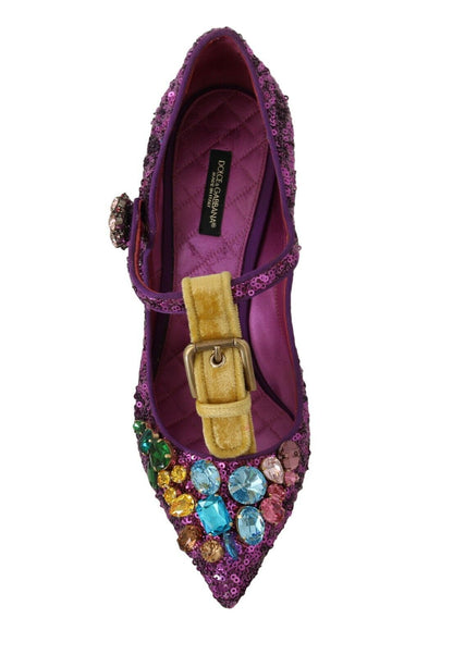 Lila Pailletten Leder Kristall Sandale Schuhe