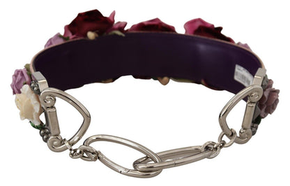 Multicolor Blumenapplikationen Metall-Schulterriemen