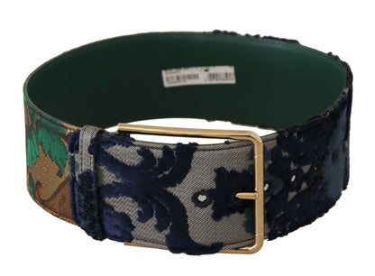 Grüner Jaquard-Embroider-Leder-Goldmetallgürtel