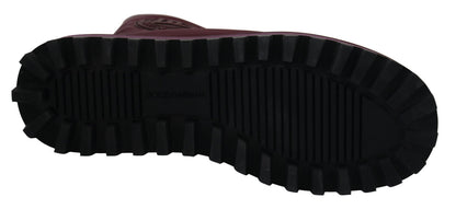 Bordeaux Nylonstiefel Gepolsterte Halbschuhe