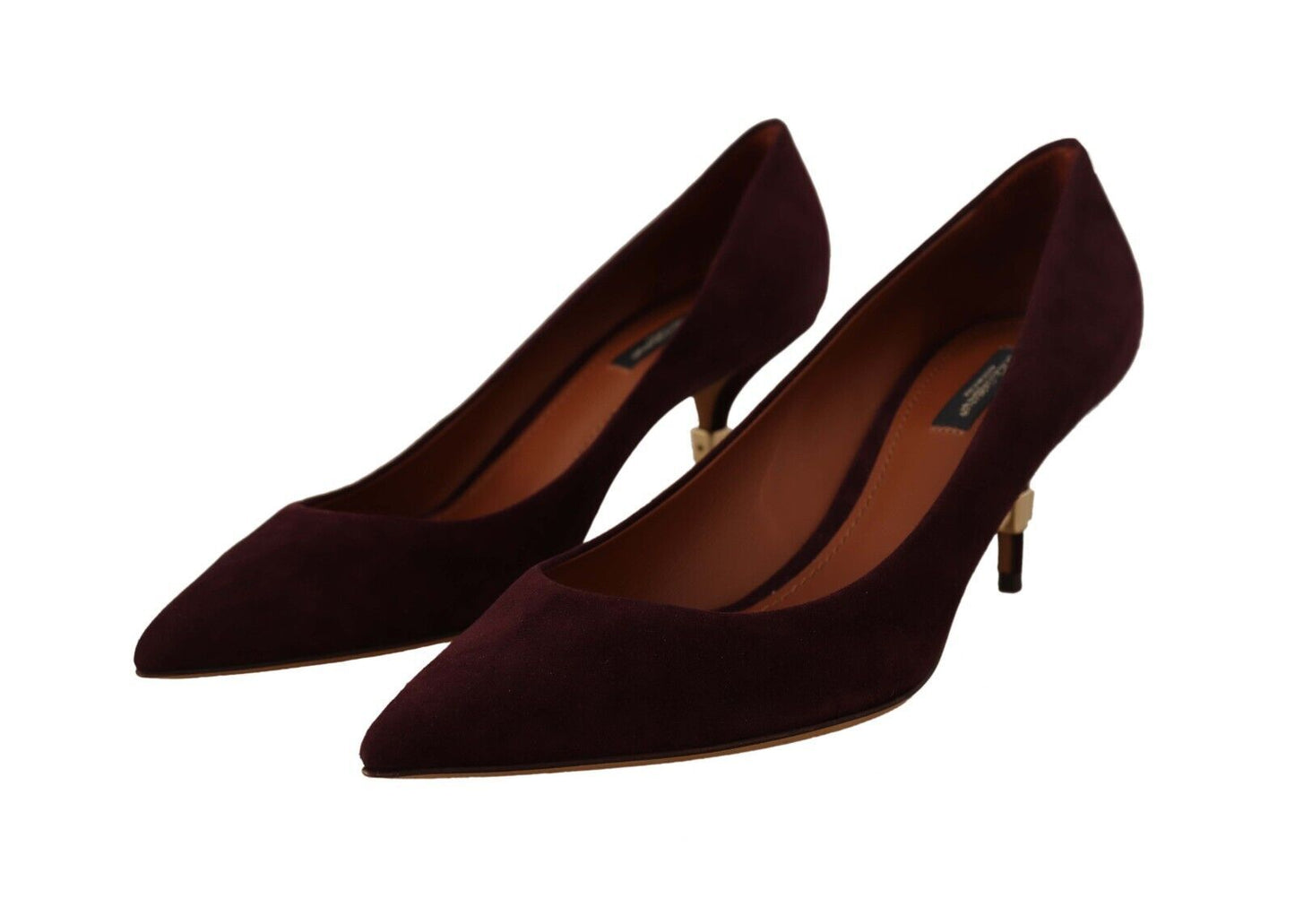 Lila Wildleder Leder Kitten Heels Pumps Schuhe