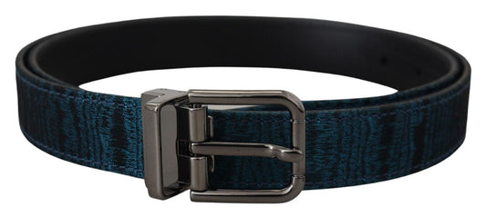 Blau Jacquard Moire Silber Metallschnalle Männer