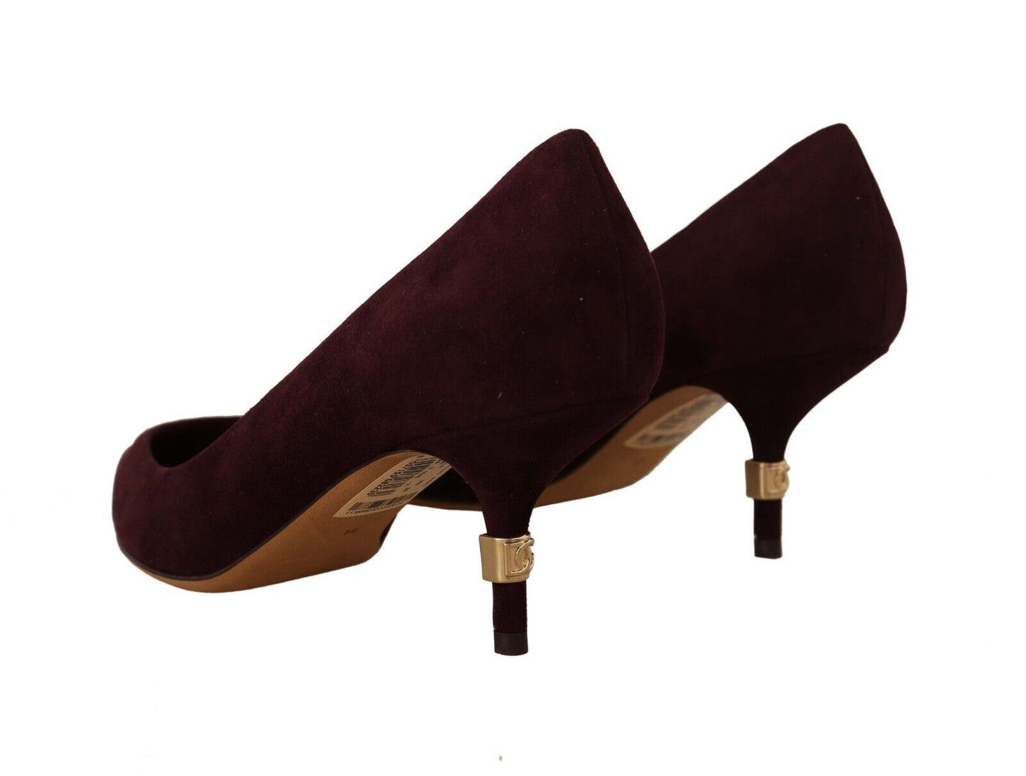 Lila Wildleder Leder Kitten Heels Pumps Schuhe