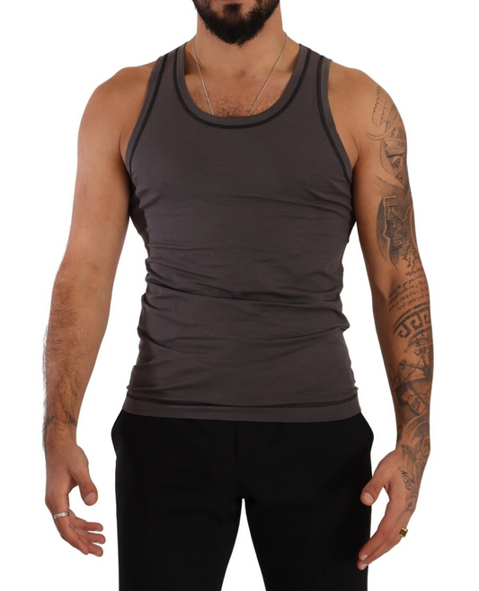 Graues ärmelloses Baumwoll-Tank-Top T-Shirt Unterwäsche