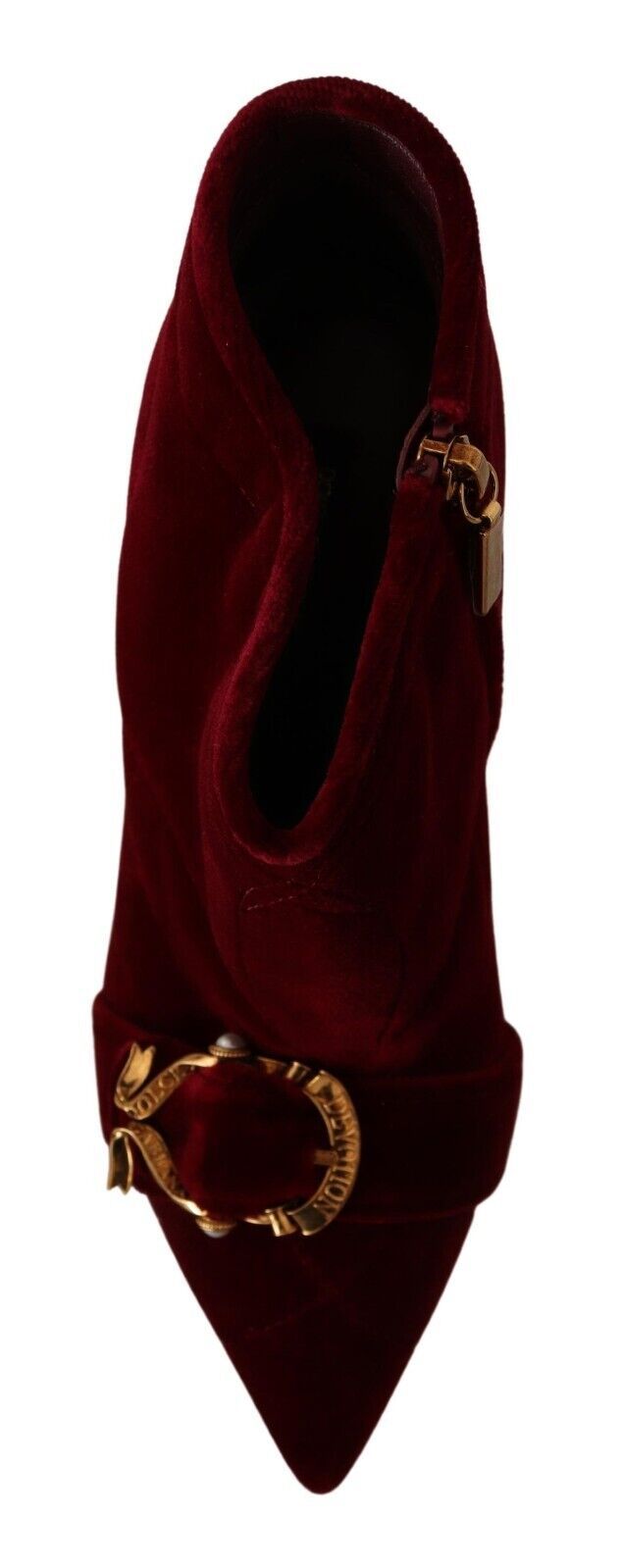 Bordeaux Samt Devotion Heels Stiefel Schuhe