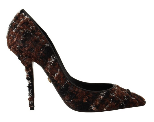 Multicolor Tweed spitze Stiletto Pumps Schuhe
