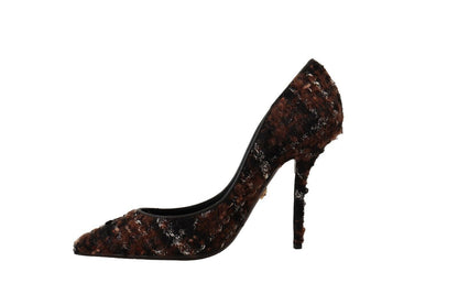 Multicolor Tweed spitze Stiletto Pumps Schuhe