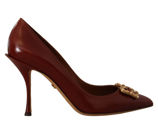 Braun Leder High Heels Pumps Amore Schuhe